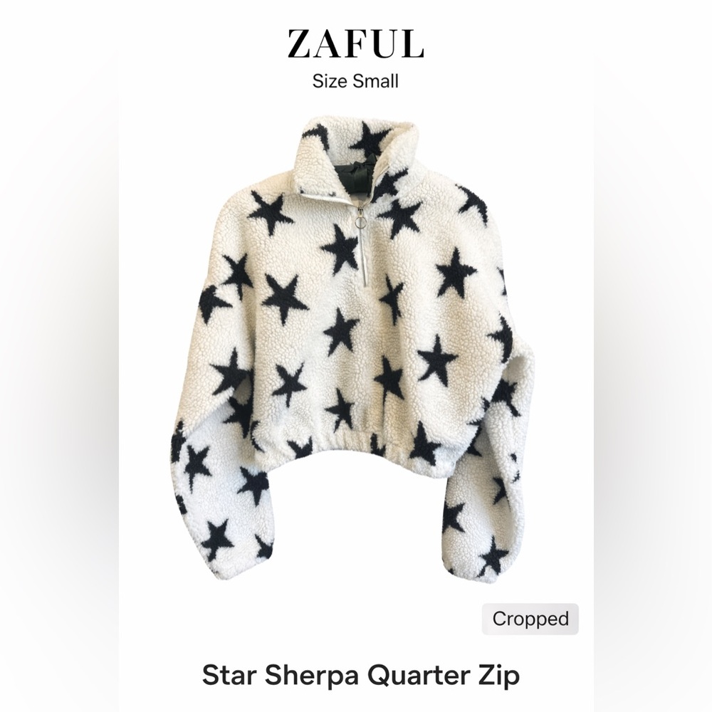 Zaful Black and White Star Sweatshirt